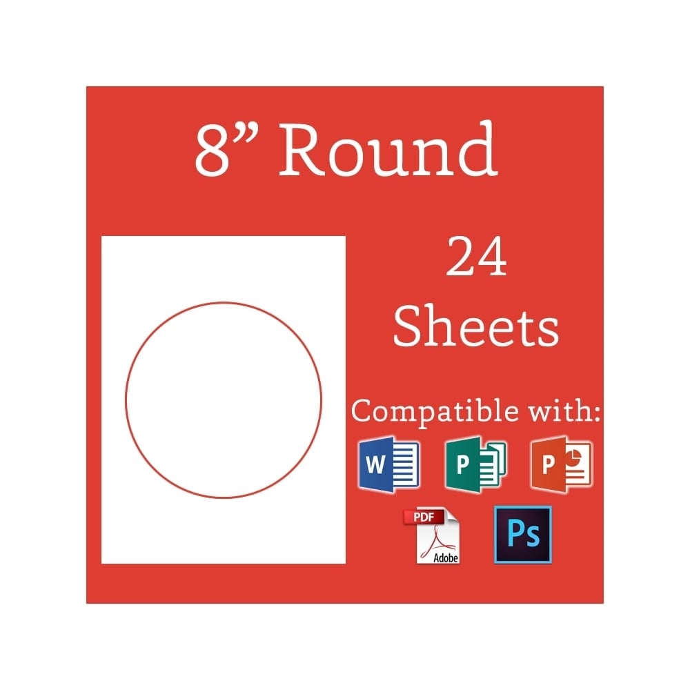 8 Inch Round Edible Icing Sheets Pack Of 24