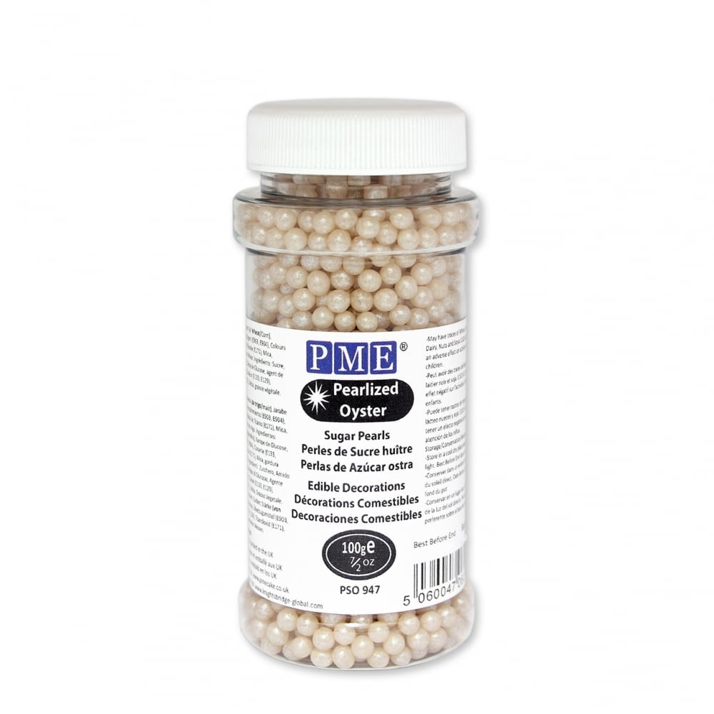 Oyster - 4mm Pearlised Sugar Pearls 100g