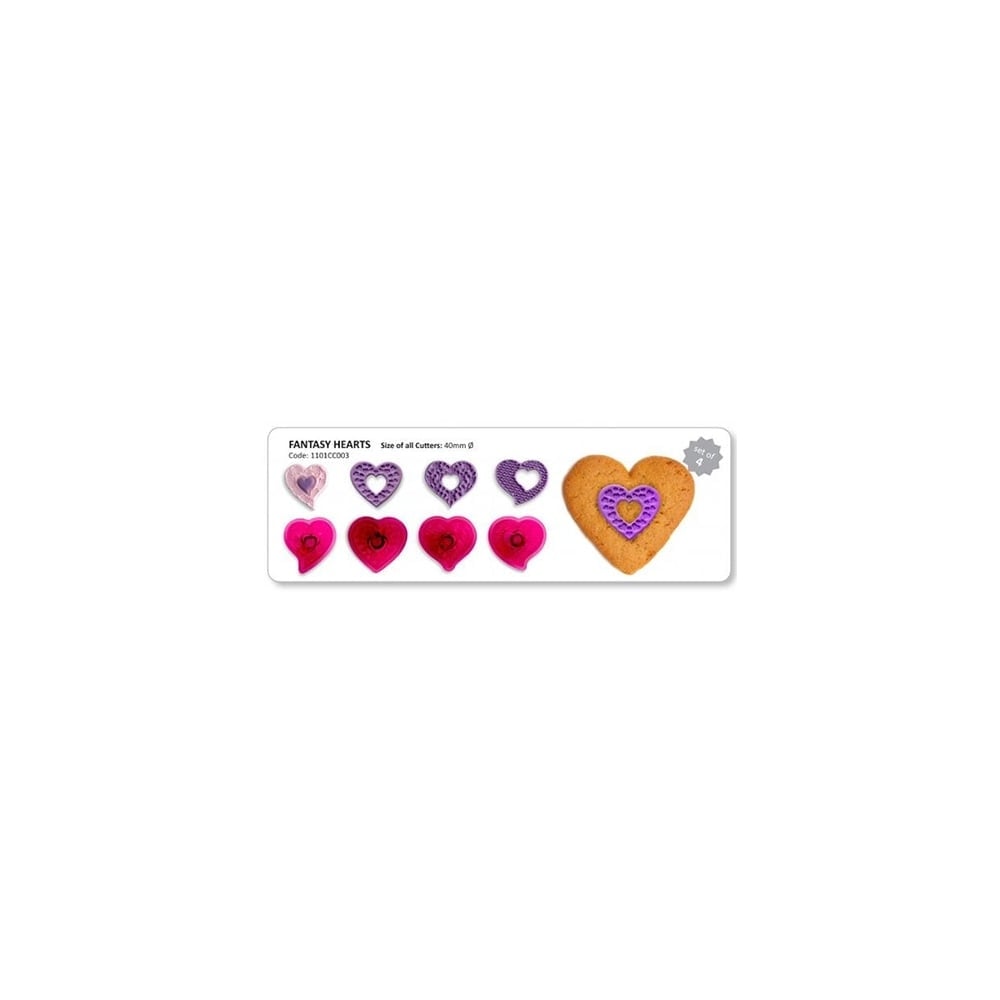 Fantasy Hearts Cutter Set Of 4