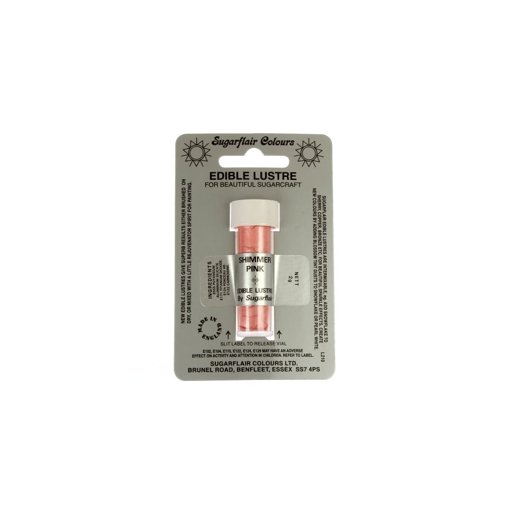 Pink Shimmer - Edible Lustre Dusting Colour 2g - Sugarflair
