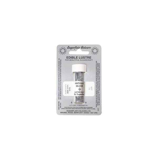 Antique Silver - Edible Lustre Dusting Colour 2g - Sugarflair