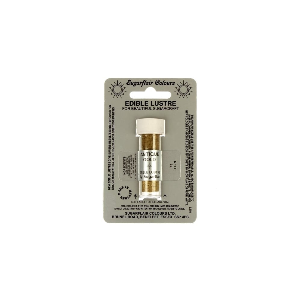 Antique Gold - Edible Lustre Dusting Colour 2g - Sugarflair