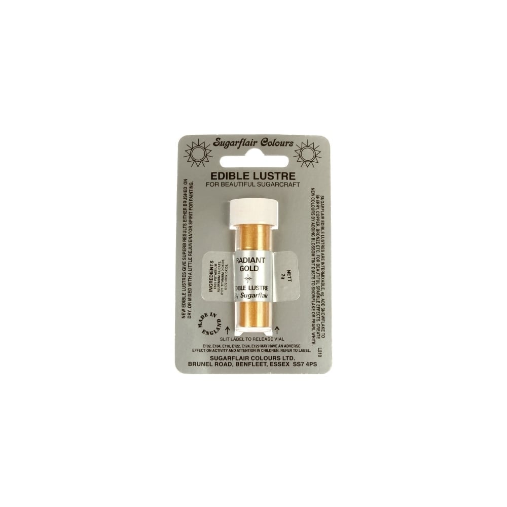 Radiant Gold - Edible Lustre Dusting Colour 2g - Sugarflair