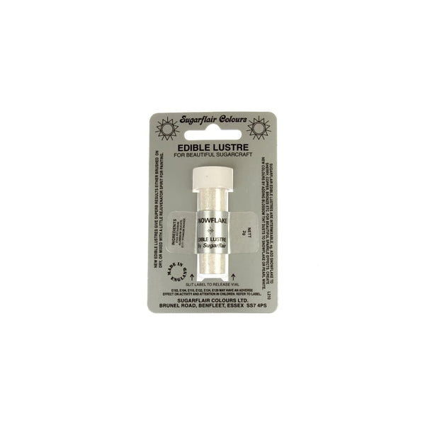 Snowflake - Edible Lustre Dusting Colour 2g - Sugarflair