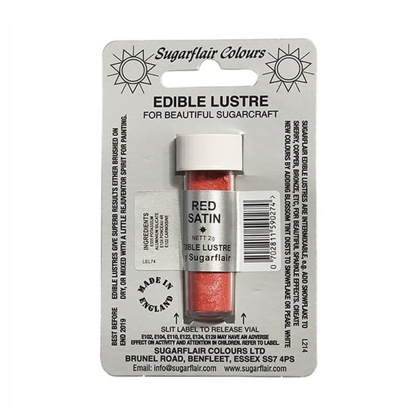 Red Satin - Edible Lustre Dusting Colour 2g - Sugarflair