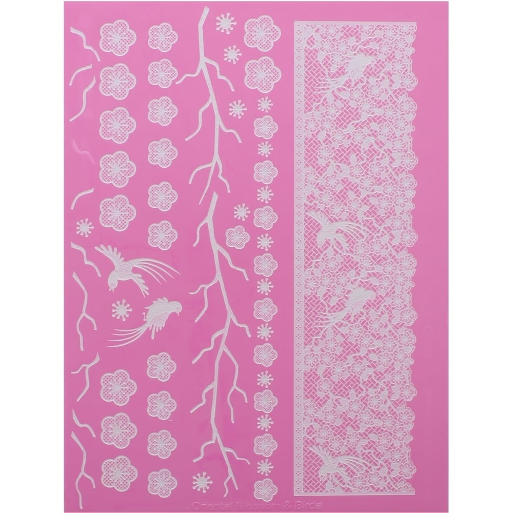 Oriental Blossom & Birds - Large Lace Mat