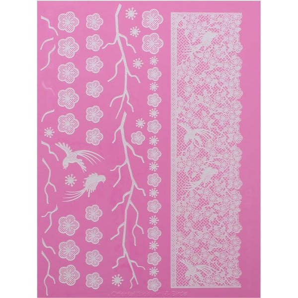 Oriental Blossom & Birds - Large Lace Mat
