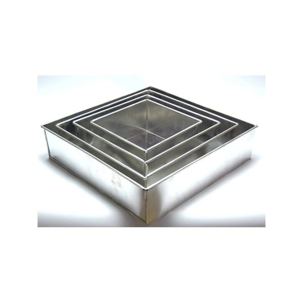 Set Of 4 Tier Square Cake Baking Tins - 3 Inches Deep