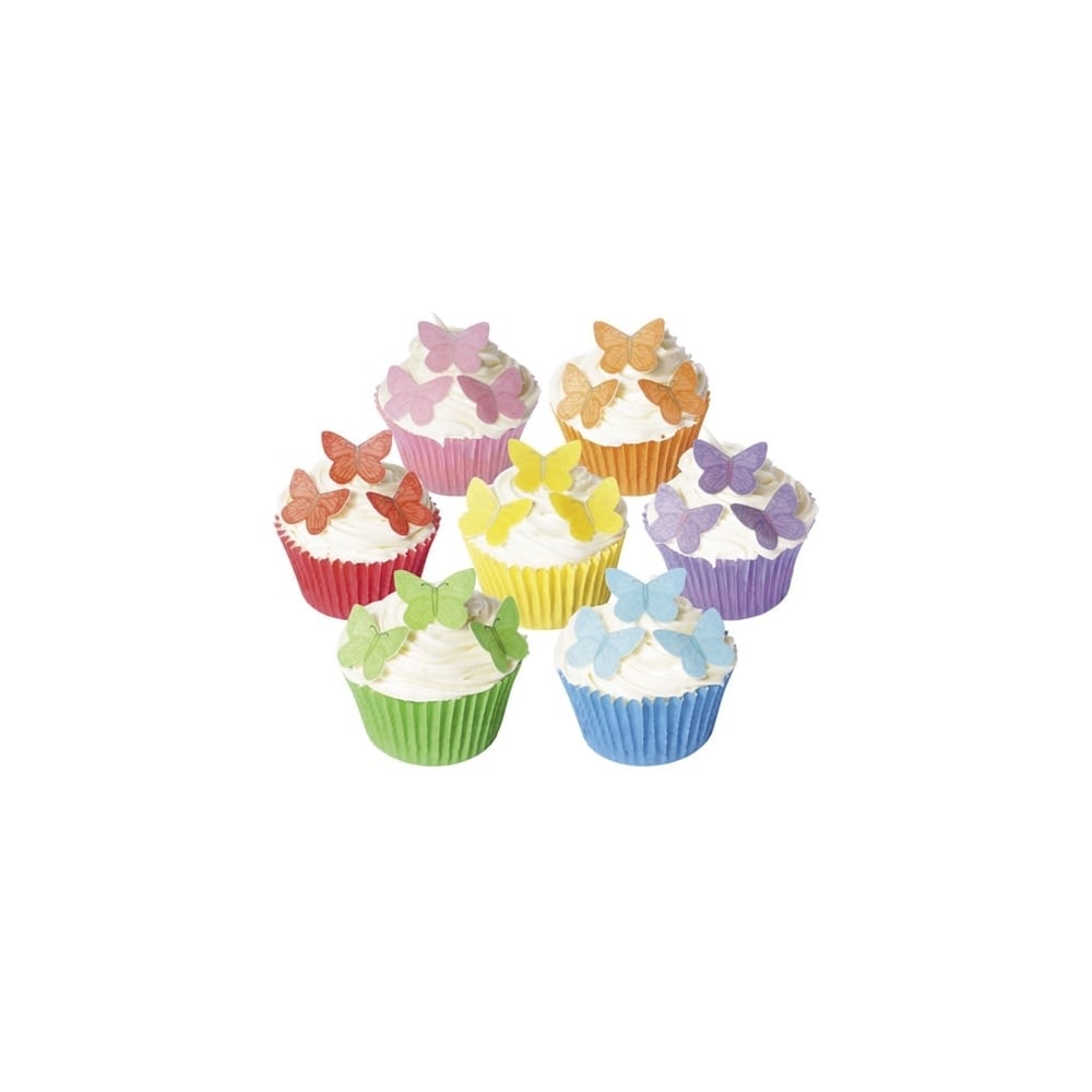 Small Vivid Edible Butterfly Toppers - Pack Of 42