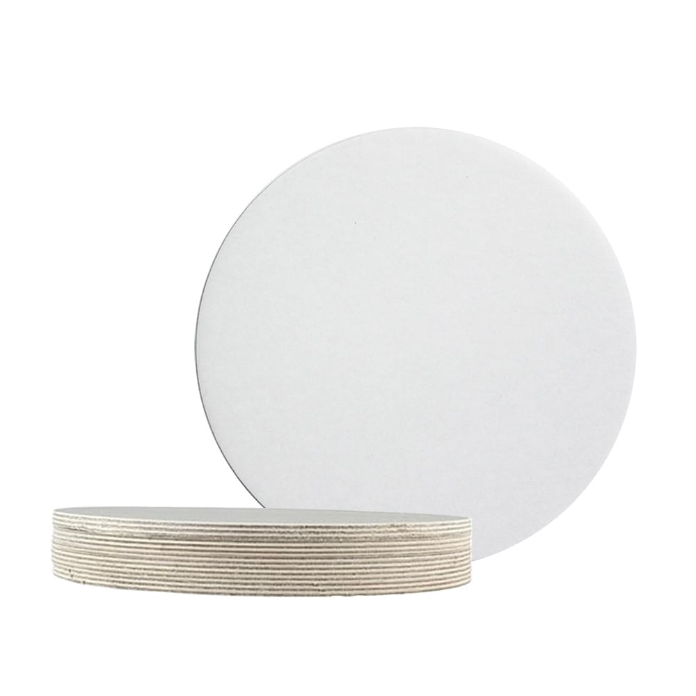 White Round Poly Coated Cake Card