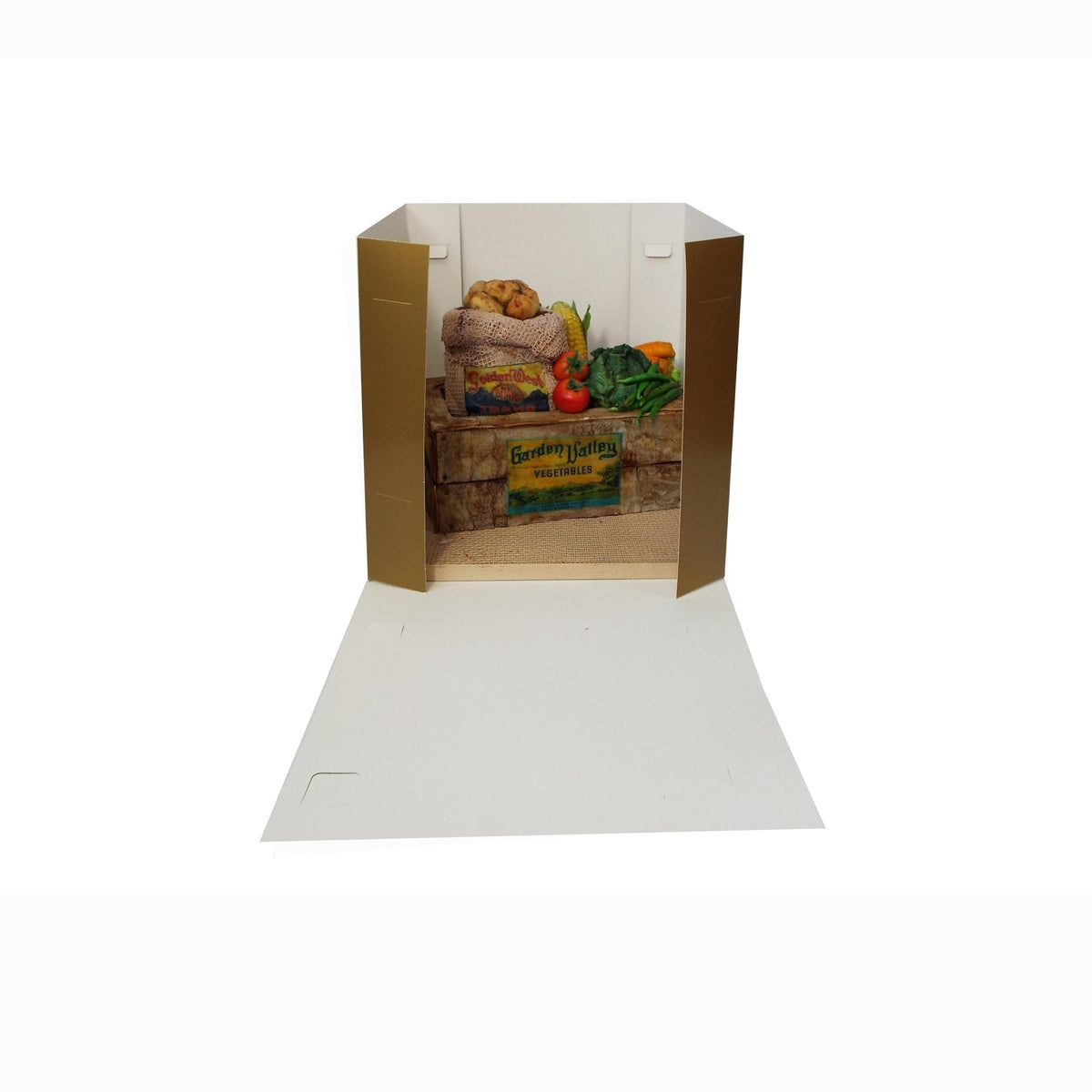 Box of 25 - Antique Gold Luxury Gloss Finish Extra Deep Cake Box With Window