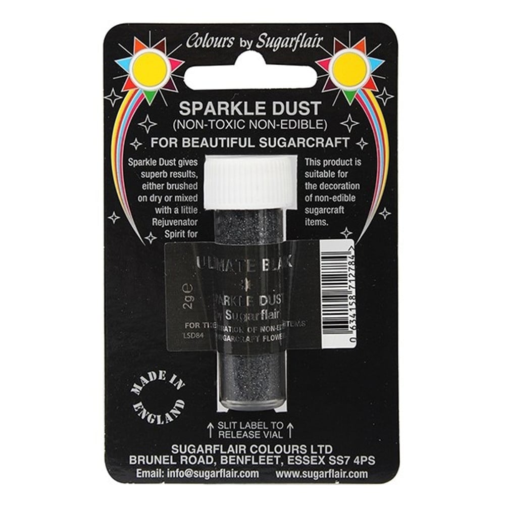 Ultimate Black Sparkle Dust 2g - Sugarflair