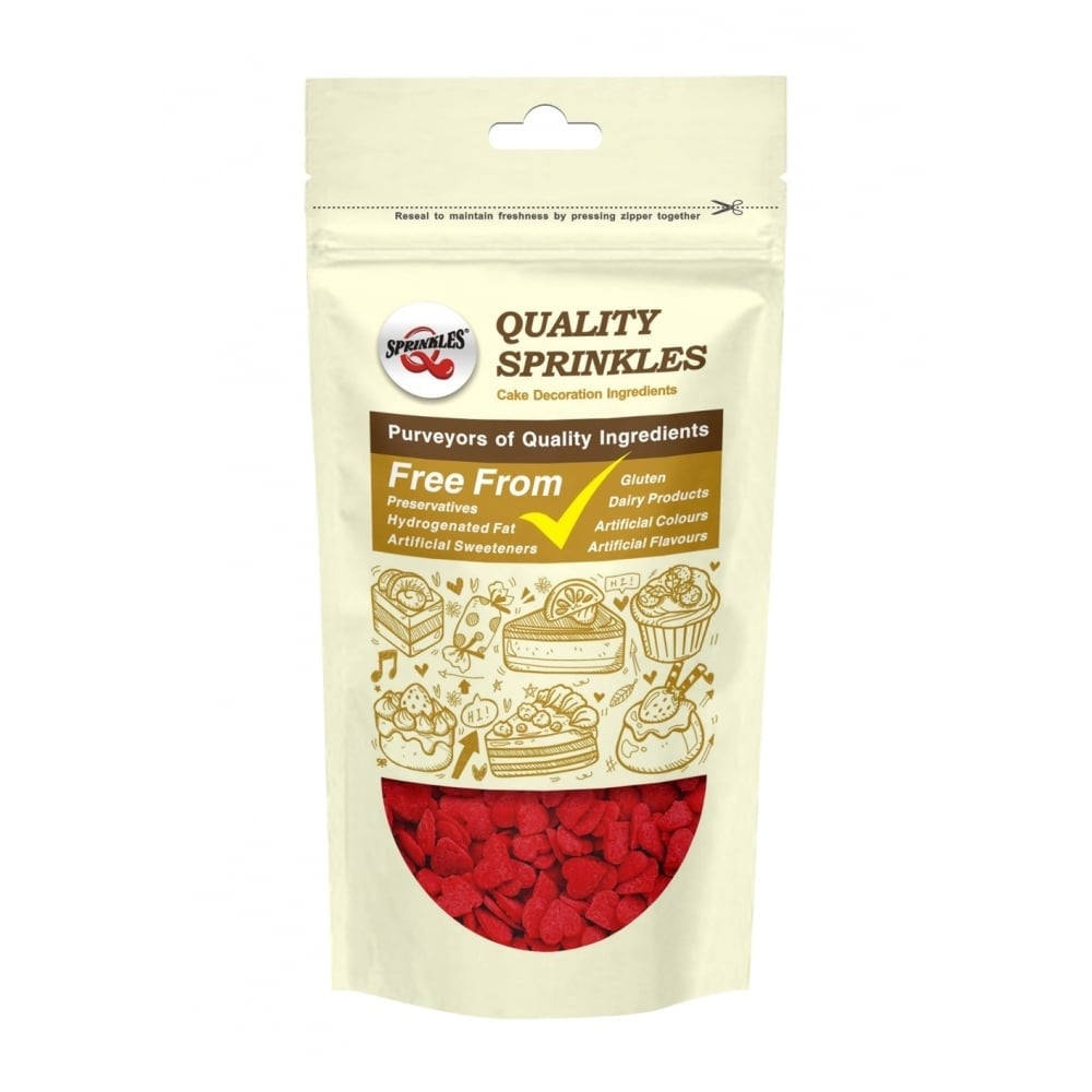 Red Heart Confetti Sprinkles 65g