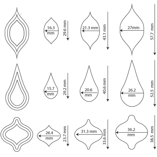 Teardrop Element Cutter Set Of 9