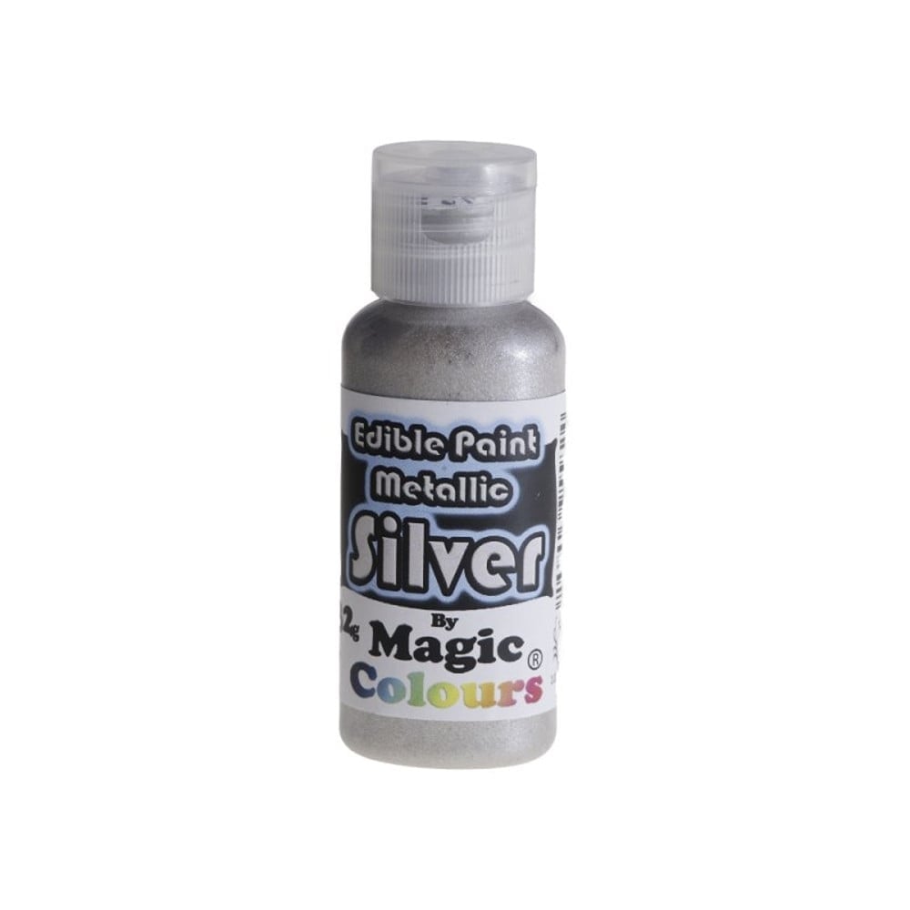 Metallic Edible Paint 32g - Choose A Colour - Silver