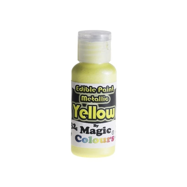 Metallic Edible Paint 32g - Choose A Colour - Yellow