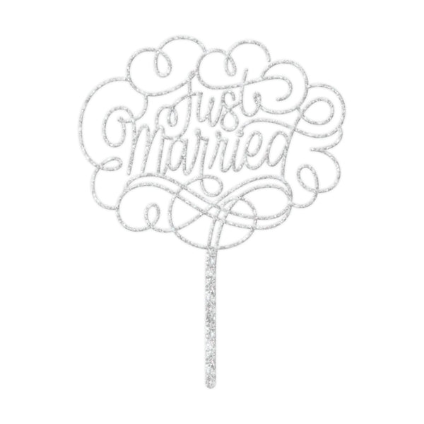 Just Married Cake Topper - Choose A Finish