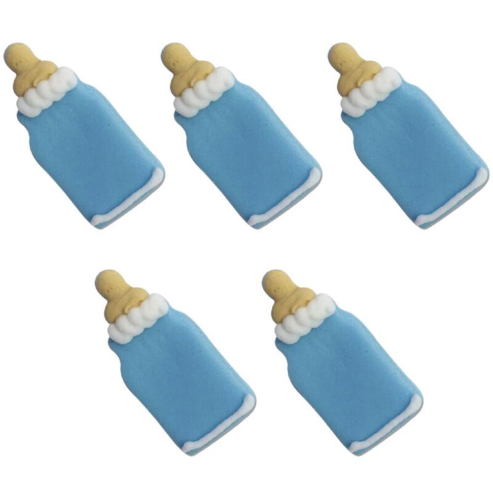 Baby Boy Bottle Sugar Toppers x 5 - Anniversary House