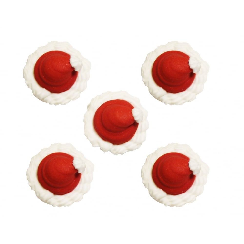 Santa Hat Sugar Toppers x 5 - Anniversary House