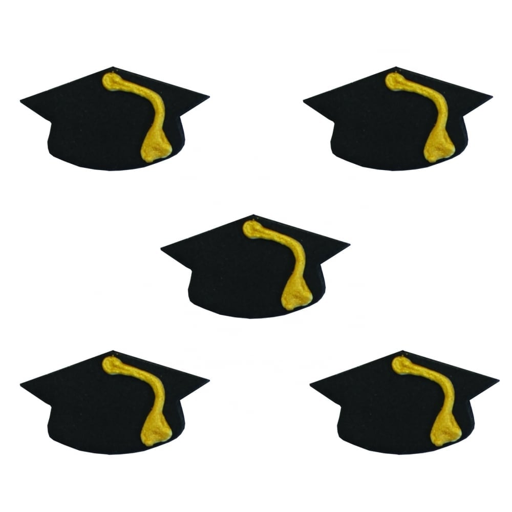 Mortarboard Graduation Sugar Toppers x 5 - Anniversary House