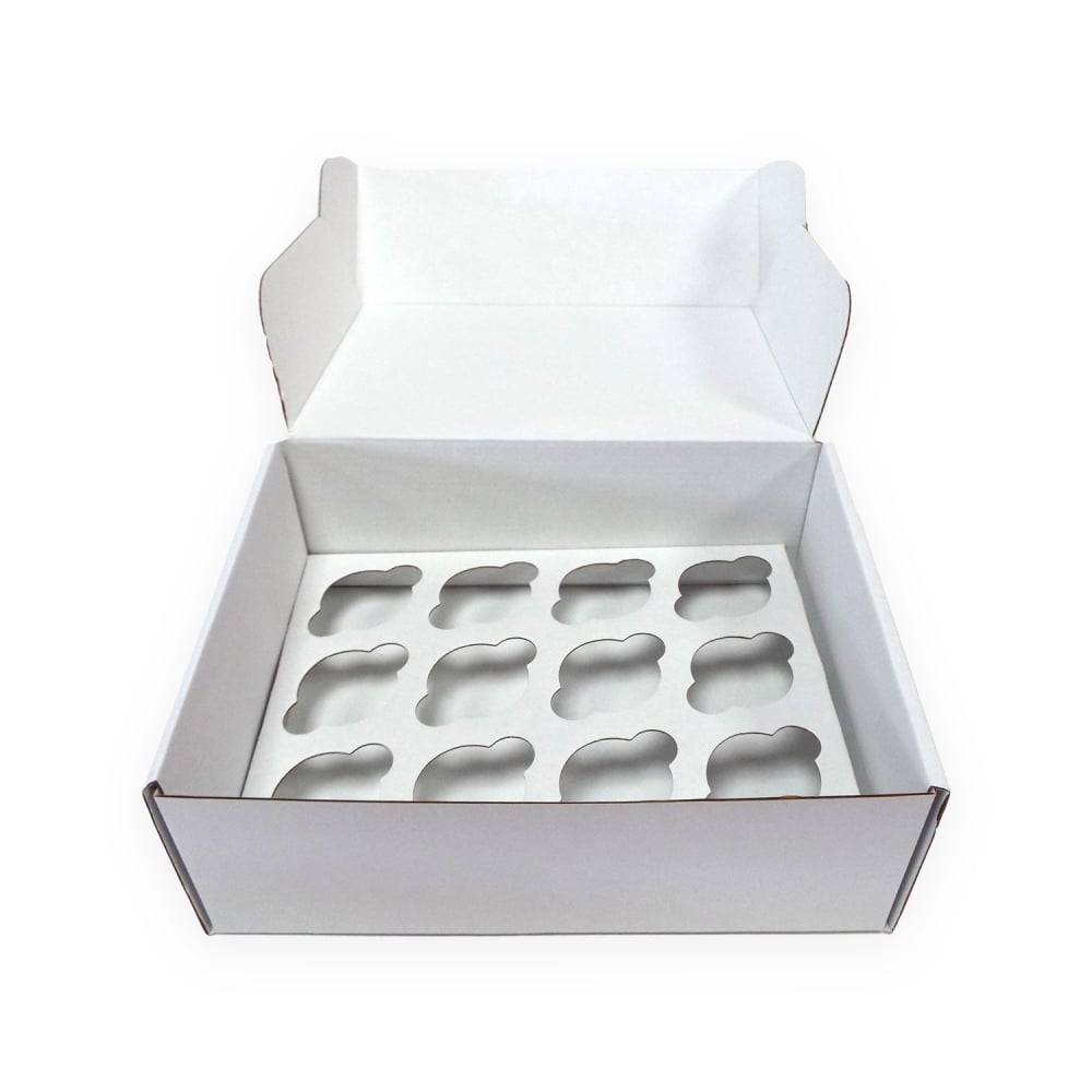 Mini White Corrugated Cupcake Box - Choose A Size