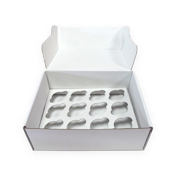 Mini White Corrugated Cupcake Box - Choose A Size