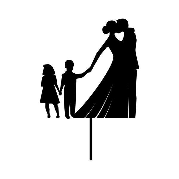 Wedding Family Cake Topper - Choose A Finish