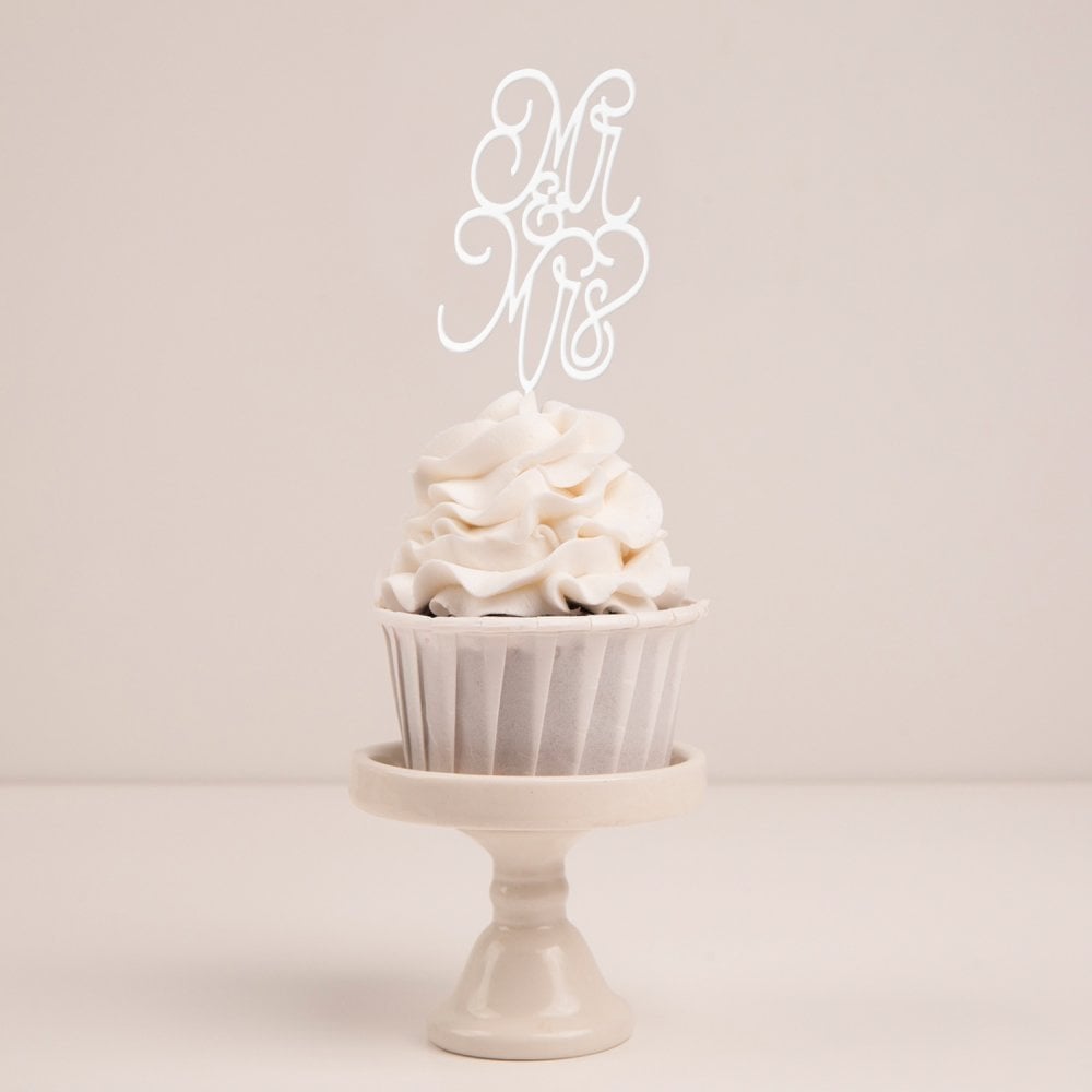 Mr & Mrs Cupcake Toppers - Choose A Finish
