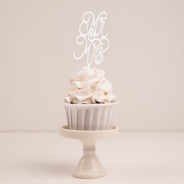 Mr & Mrs Cupcake Toppers - Choose A Finish