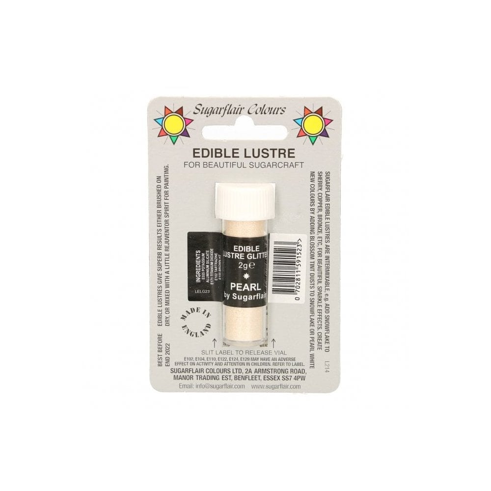 Pearl - Edible Lustre Glitter 2g - Sugarflair