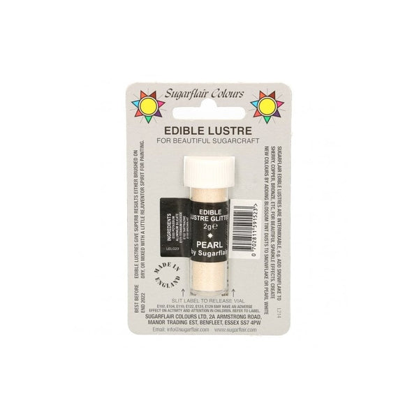 Pearl - Edible Lustre Glitter 2g - Sugarflair