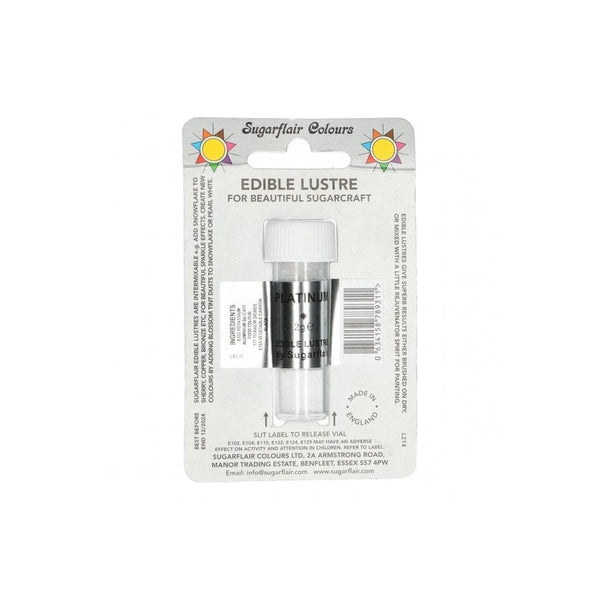 Platinum - Edible Lustre Dusting Colour 2g - Sugarflair
