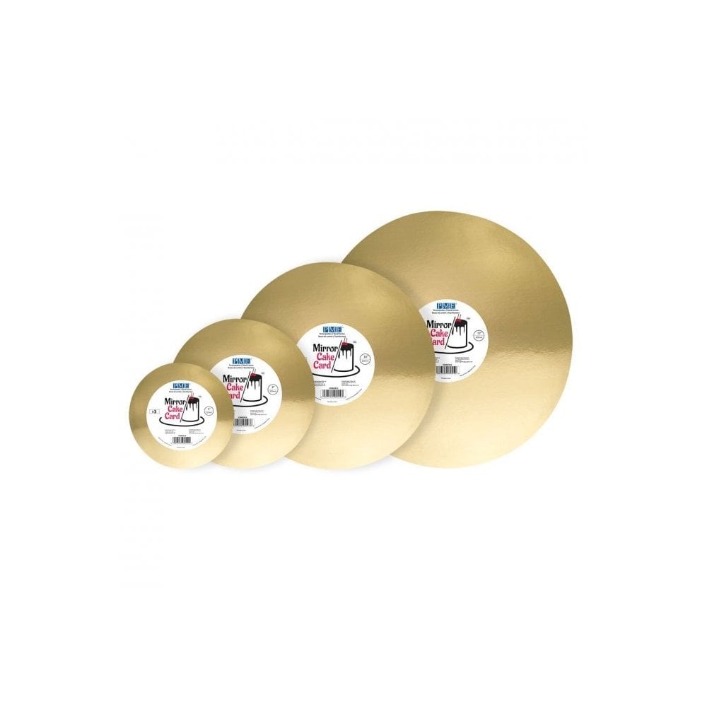 Gold Round Mirror Cake Board - Pack of 3