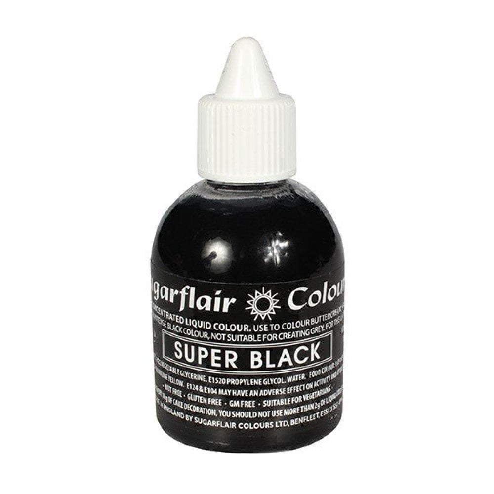 Super Black - Maximum Concentrated Liquid Colouring 60ml - Sugarflair