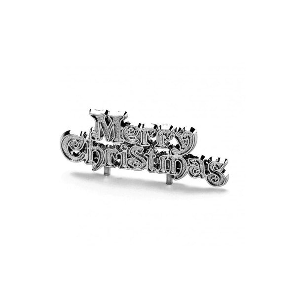 Silver Merry Christmas Motto Cake Topper - Anniversary House
