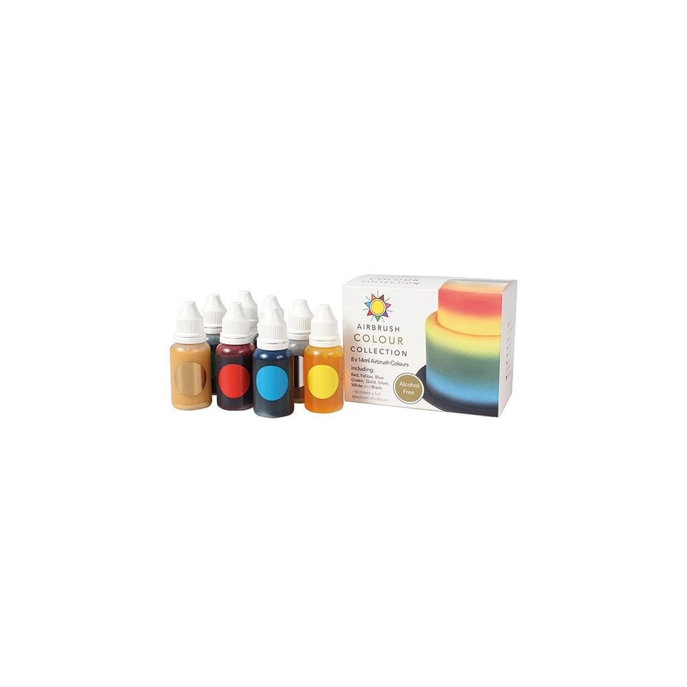 Alcohol Free Airbrush Colour Collection - 8x 14ml - Sugarflair