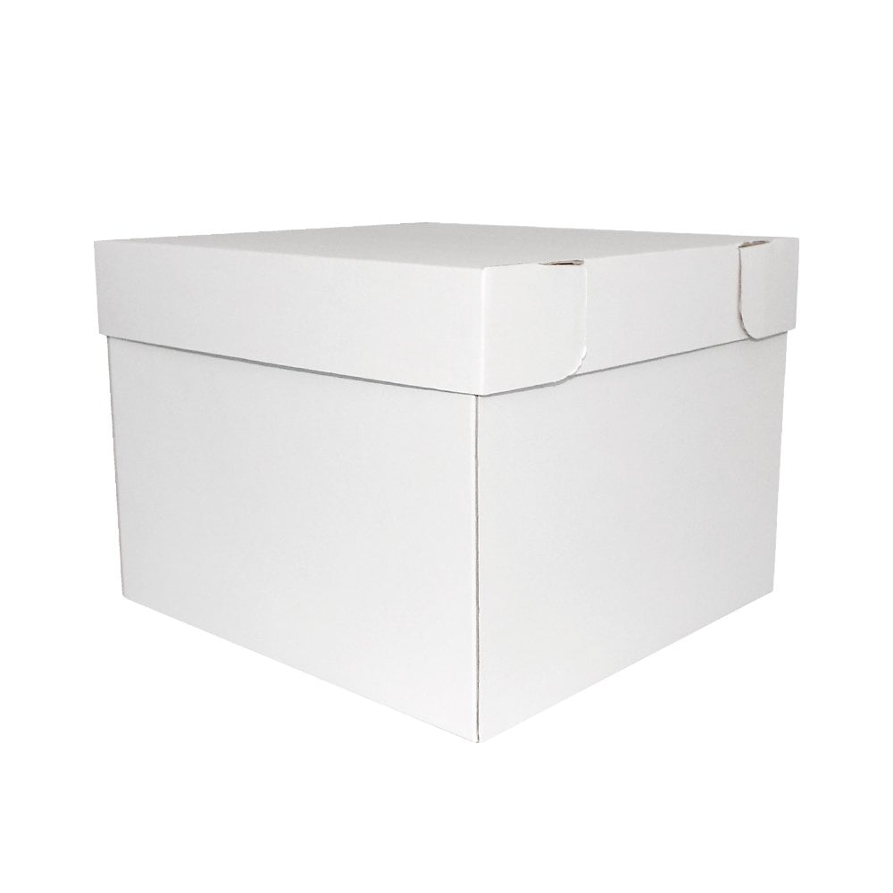 White Corrugated Cube Cake Boxes