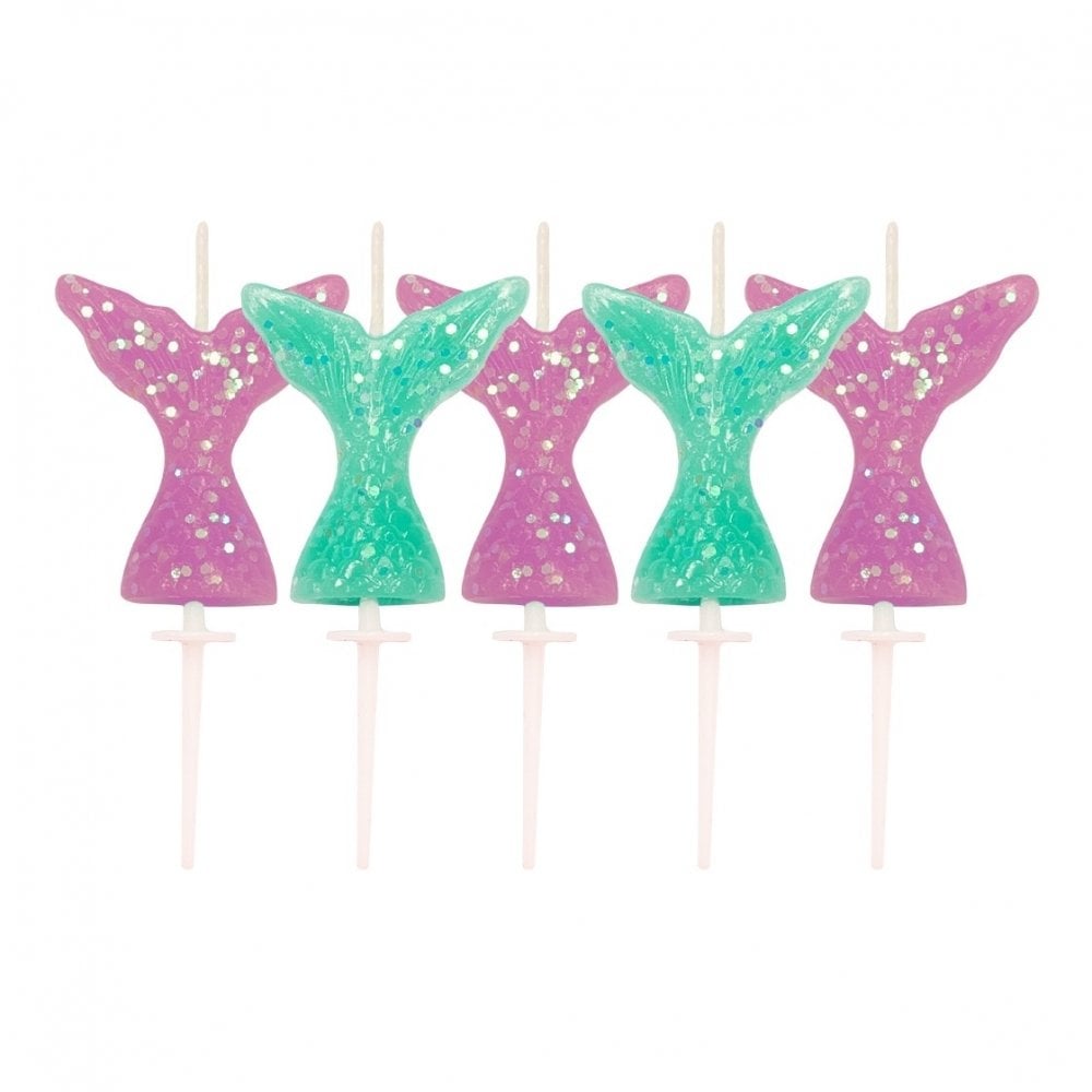 Mermaid Tail - Glitter Candles x 5 - Anniversary House