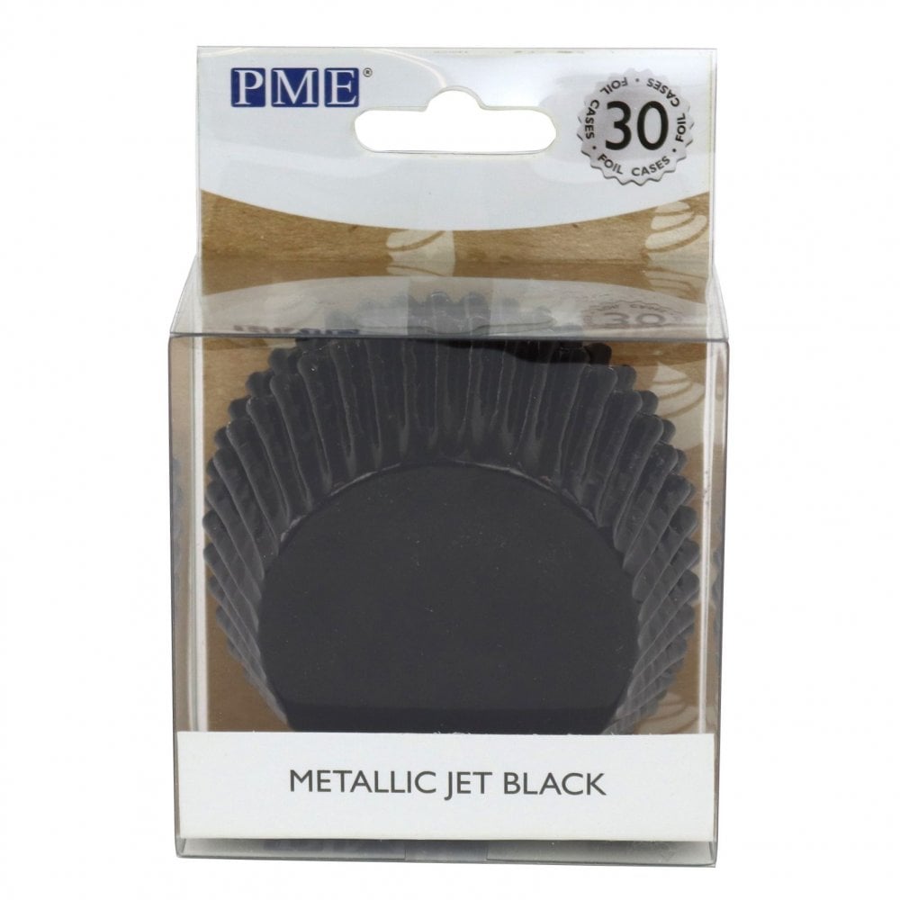 Metallic Cupcake Cases x 30 - Black