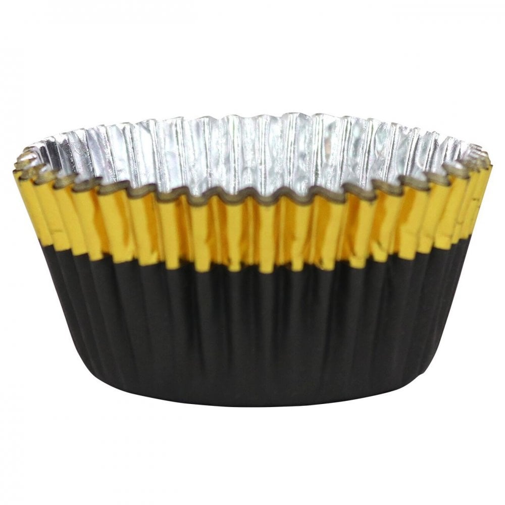 Foil Lined Cupcake Cases with Gold Trim x 30