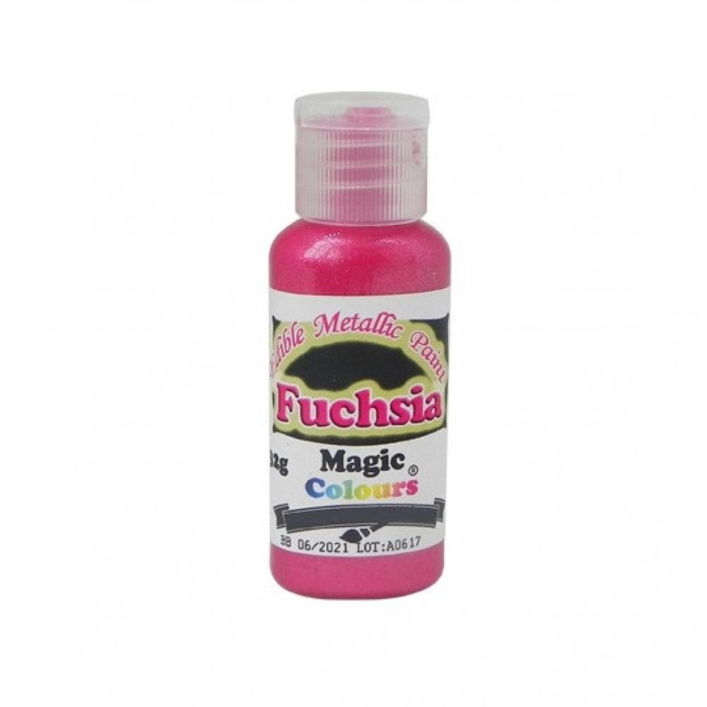 Metallic Edible Paint 32g - Choose A Colour - Fuchsia