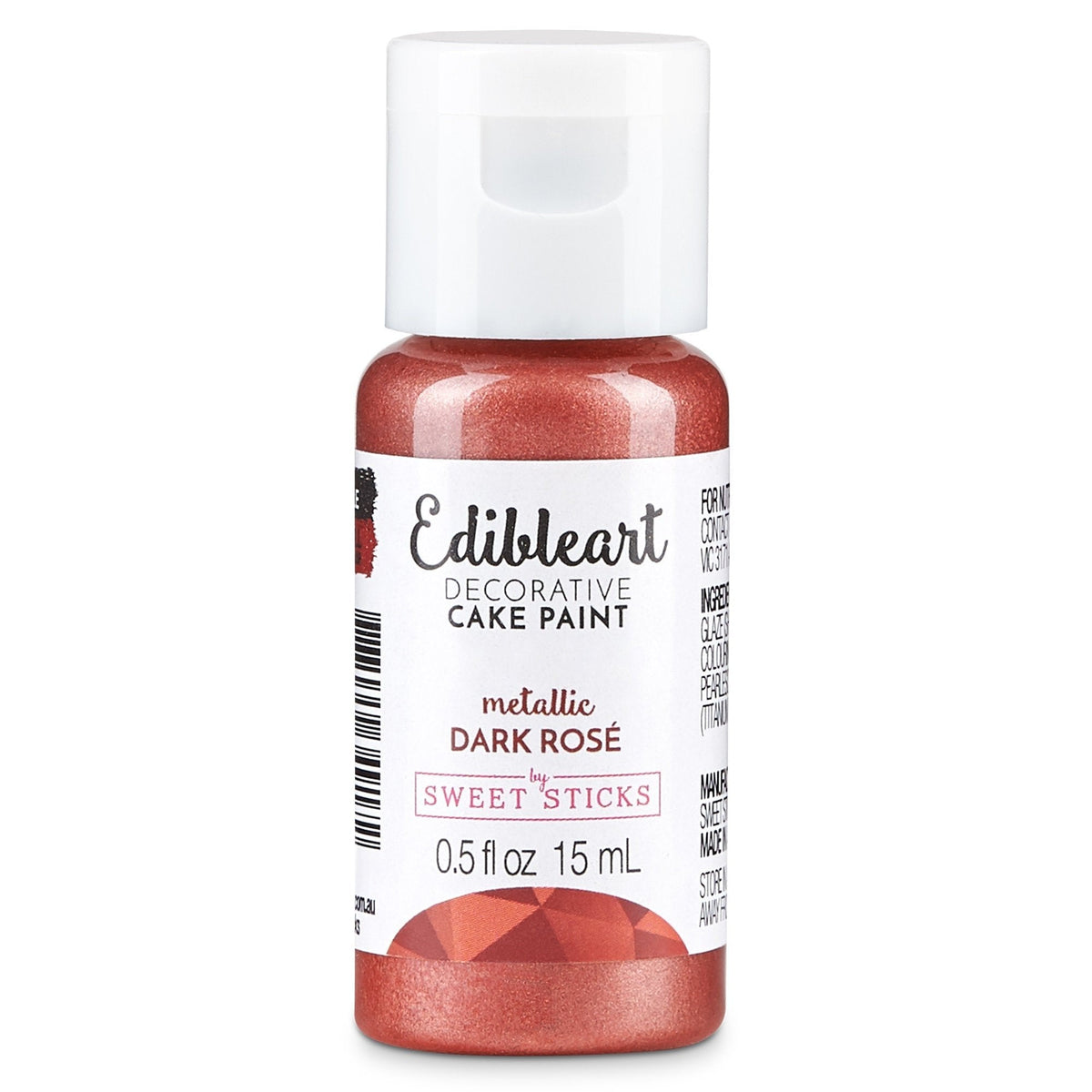 Metallic Edible Art Paint 15ml - Dark Rose
