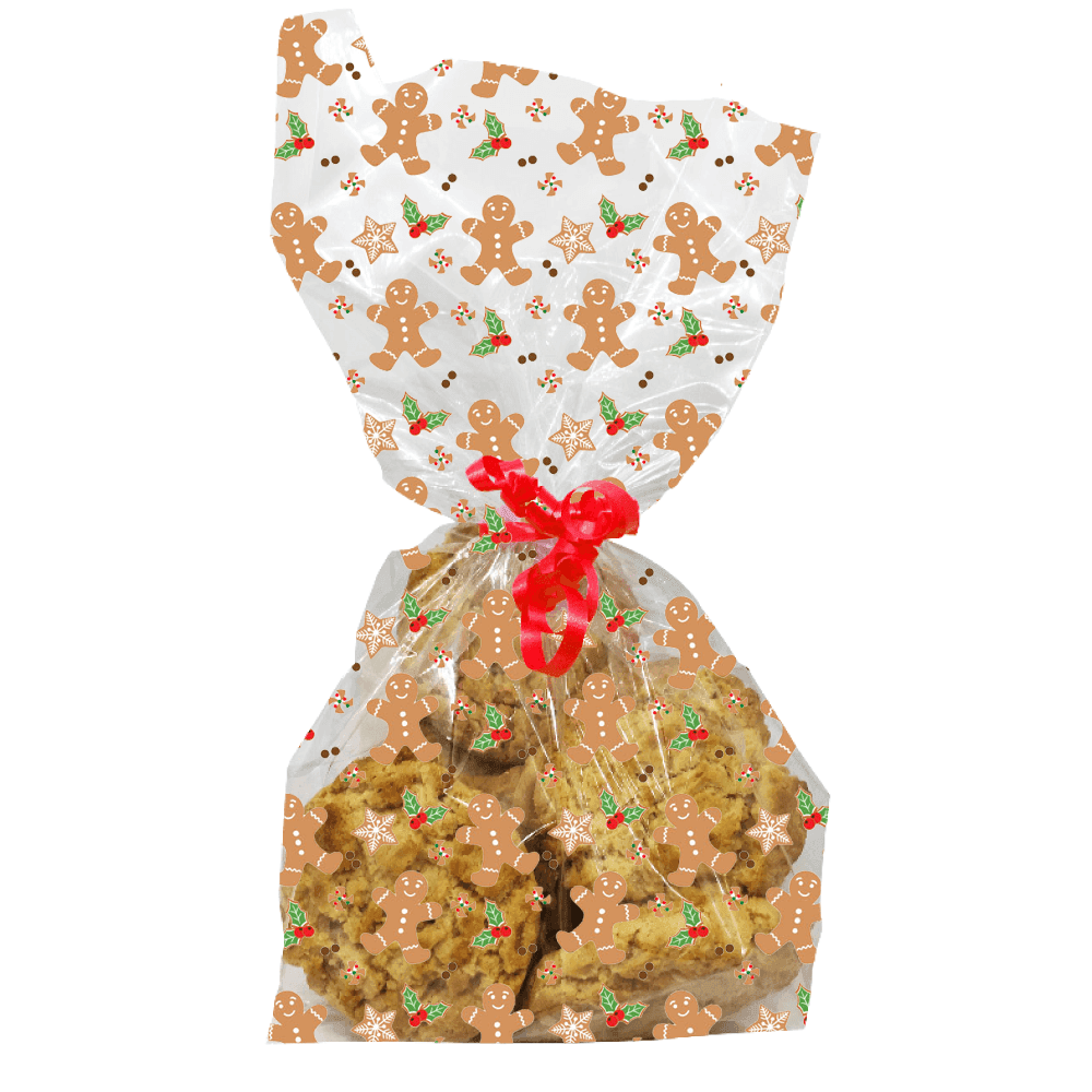 Gingerbread Pattern Cello Bags  x 20 - Anniversary House