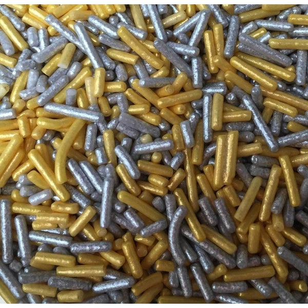 Gold & Silver Glimmer Sugar Strands 80g