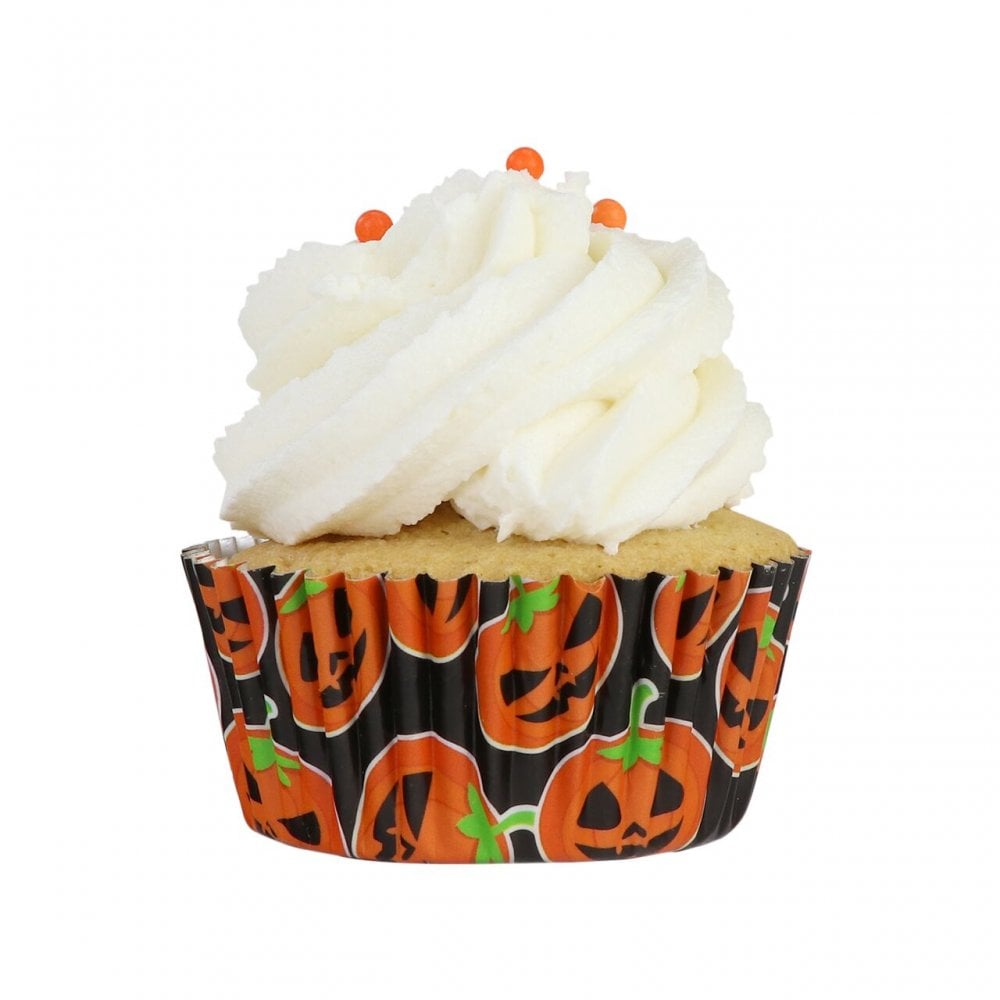 Petrifying Pumpkin Foil Lined Cupcake Cases x 30