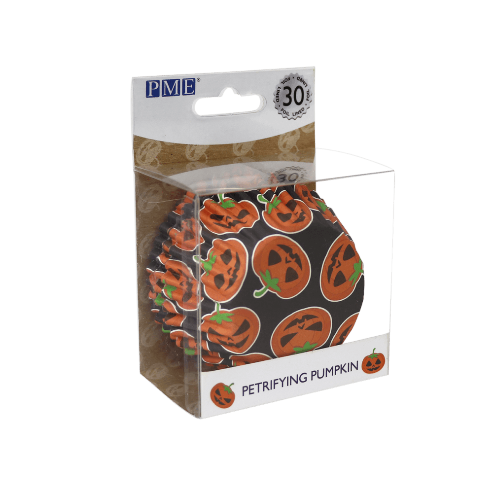 Petrifying Pumpkin Foil Lined Cupcake Cases x 30