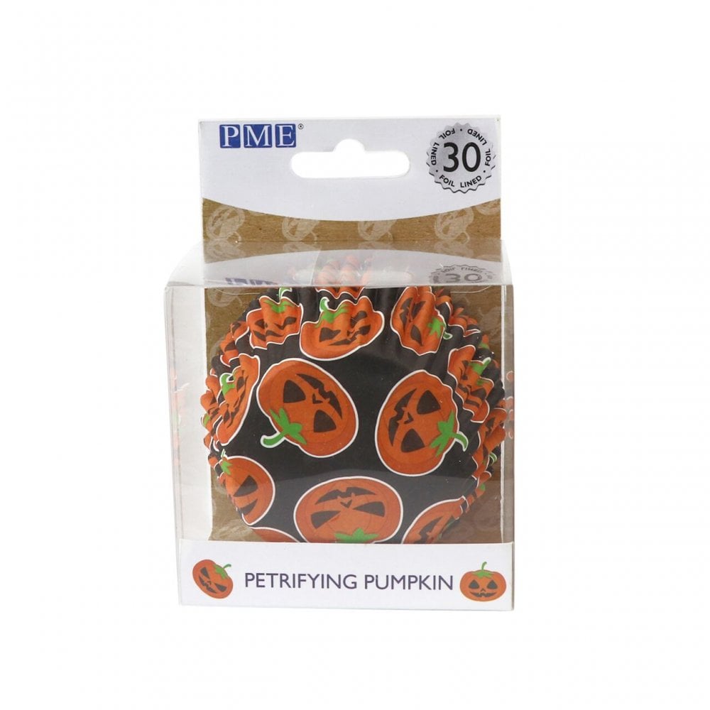 Petrifying Pumpkin Foil Lined Cupcake Cases x 30