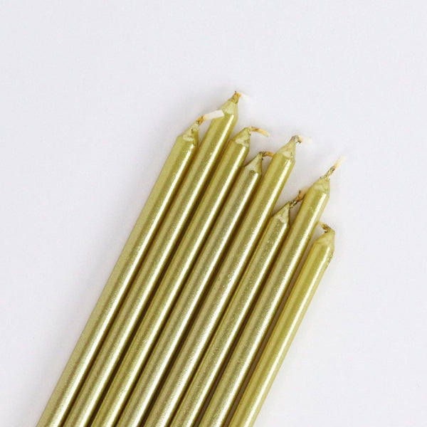 Extra Tall Candles x 16 - Gold