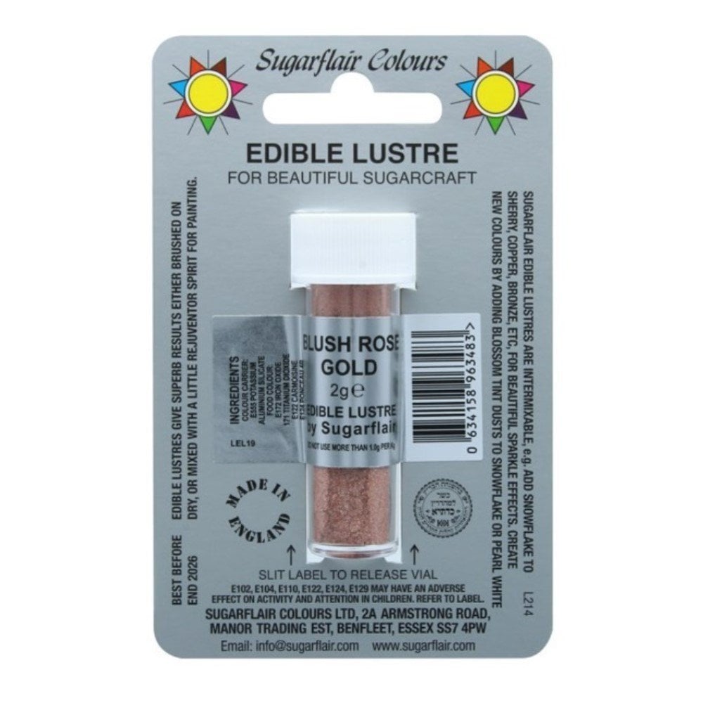 Blush Rose Gold - Edible Lustre Dusting Colour 2g - Sugarflair
