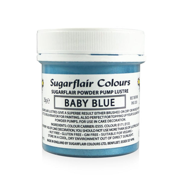 Finishing Sparkle - Powder Pump Lustre 25g - Sugarflair - Baby Blue